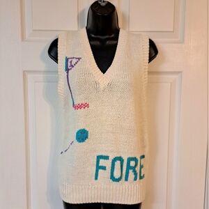 Herman Geist Off White Knit Golf Vest